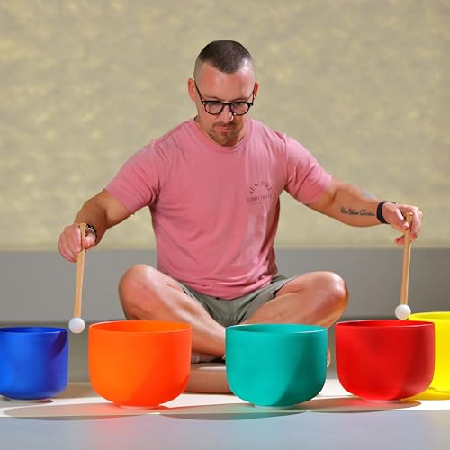 TOPFUND 12" Pro Crystal Singing Bowl Rubber Mallet - Silicone Head, Solid Beech Handle for Multi-Bowl Ensembles - Image 4
