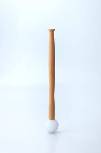 TOPFUND 12" Pro Crystal Singing Bowl Rubber Mallet - Silicone Head, Solid Beech Handle for Multi-Bowl Ensembles - Image 1