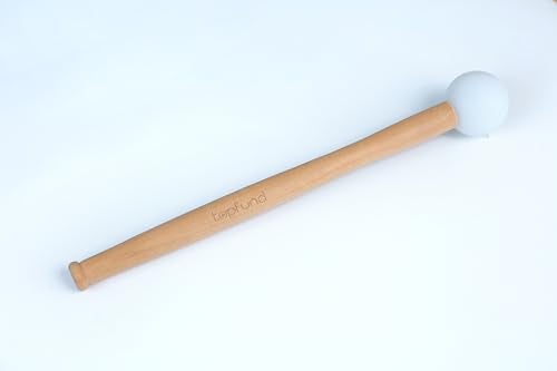 TOPFUND 12" Pro Crystal Singing Bowl Rubber Mallet - Silicone Head, Solid Beech Handle for Multi-Bowl Ensembles - Image 3