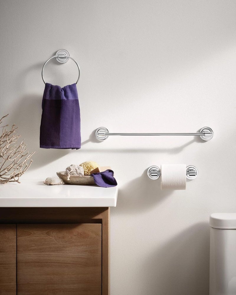 Moen DN0708CH Iso Collection Double Post Modern Pivoting Toilet Paper Holder Chrome - Image 5