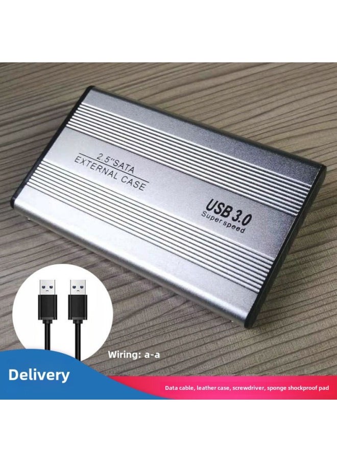Generic SATA Hard Disk Box USB3.0 Notebook 2.5 Inch Mechanical SSD Solid State Can Be Used External Mobile Hard Disk Box-Color:U25B3.0 Silver  - Image 1