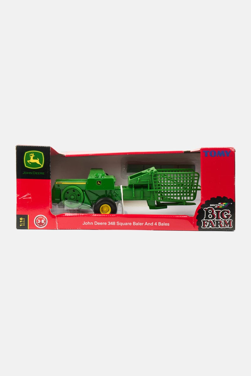 TOMY John Deere 348 1/16 Diecast Square Baler And 4 Bales Big Farm, Green  - Image 1
