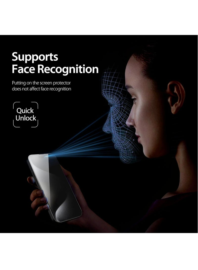 DUSALA Privacy Glass for iPhone 15 Screen Protector Anti-Spy Tempered Glass Film 9H Hardness Scratch Resistant Bubble Free Anti Spy Tempered Glass - Image 5