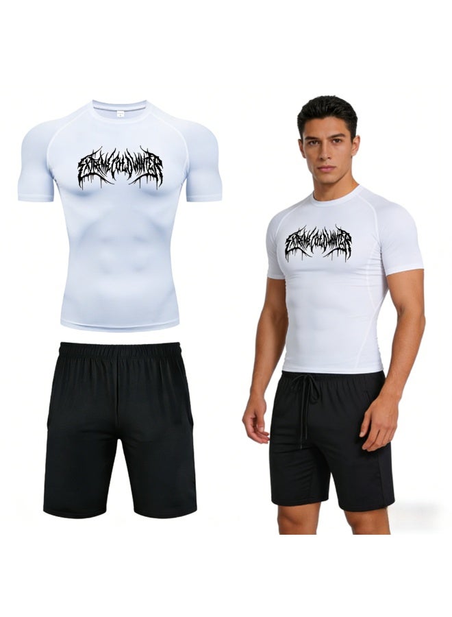 Men's sports T-shirt and quick-drying running set - Image 1