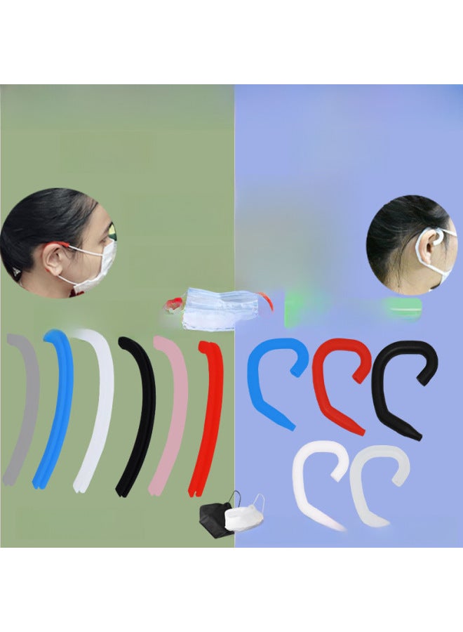 Mask Anti-Le Headset Silicone Ear Hanger Sports Ear Hook Accessories Mask Anti-Le Earring Ear Sheath-Color:Red-Model:EG14  - Image 2
