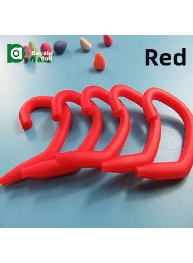 Mask Anti-Le Headset Silicone Ear Hanger Sports Ear Hook Accessories Mask Anti-Le Earring Ear Sheath-Color:Red-Model:EG14  - Image 1