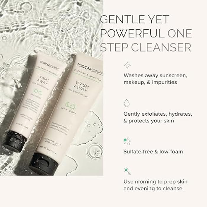 MDSolarSciences Wash Away One Step Cleanser, Gentle Foaming Oil Cleanser with Salicylic Acid, Apple & Pineapple Extracts, Hydrating, Exfoliating & Purifying Clean & Cruelty Free, 5 oz - Image 4