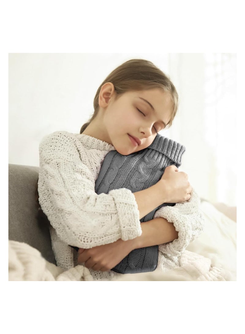 LEVGLAKE Hot Water Bottle with Knitted Cover 2L Hot Water Bag for Hot and Cold Compress Hand Feet Warmer Ideal for Menstrual Cramps Neck and Shoulder Pain Relief - Image 5