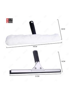 RACO Glass Cleaning Combo 12” | Window Squeegee + Microfiber Glass Wiper for Bathroom, Shower, Car, and Windows  - Image 3
