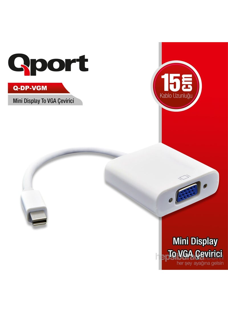 Qport - Q-DP-VGM 15cm Mini Display to VGA Converter - Image 1