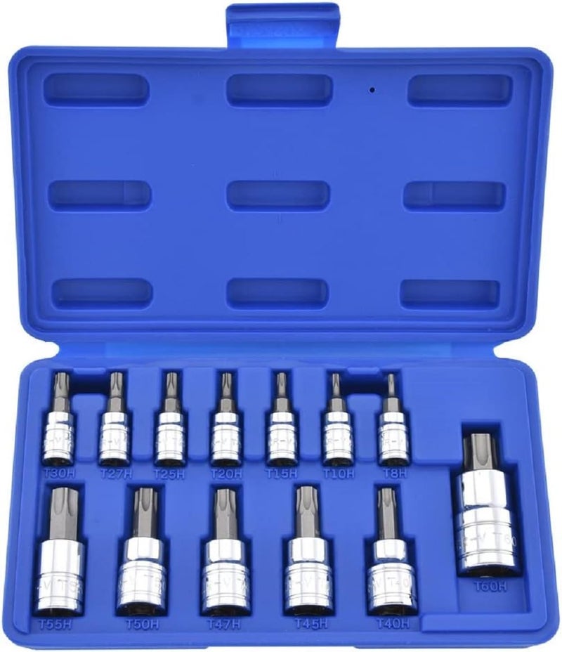 Neiko NEIKO 10073A Tamper Proof Torx Bit Socket Set |13-Piece | S2 Steel Bits & Cr-V Steel Sockets | TT8 – TT60  - Image 1