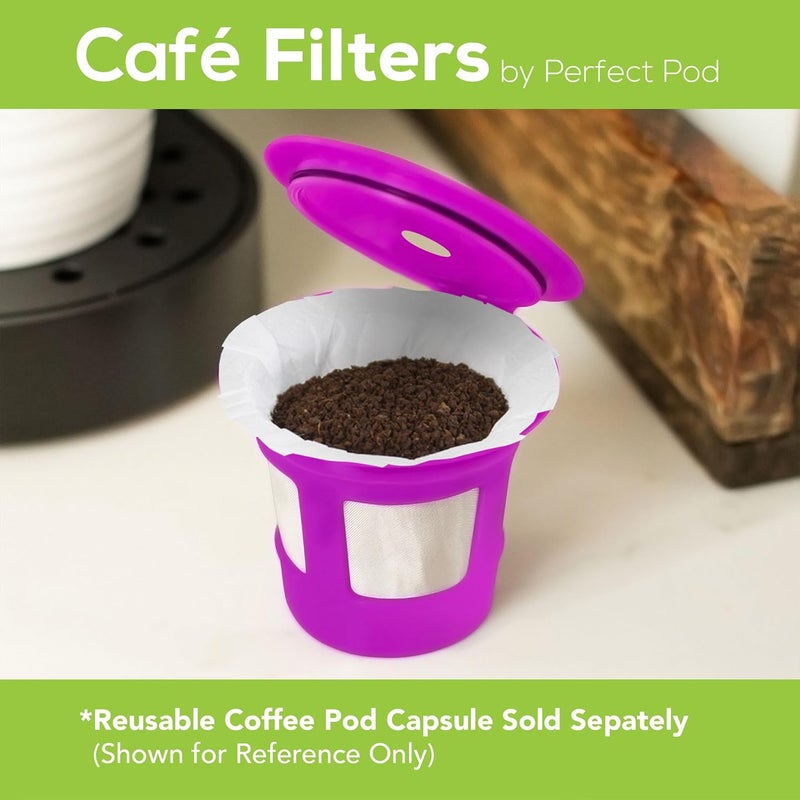 Perfect Pod Cafe Filters Paper Liners for Reusable K Cup Coffee Pods by - Fits All Brands, Compatible With All Refillable Capsules - Disposable Paper Filters (400-Ct) - Image 4