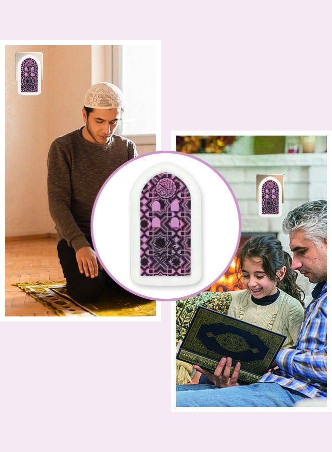 مكبر صوت صغير للقرآن الكريم مزود بجدار مضيء لقارئ القرآن الكريم لصلاة رمضان هدية أساسية باللون الوردي 13*7*3 سم - Image 4