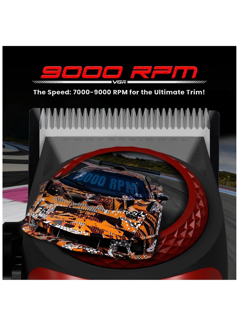 VGR Professional Hair Clipper V-001, LED Display & Light, 5-Level Tapered Arm, 10 Combs & 4600mAh Battery Adapter - Image 2