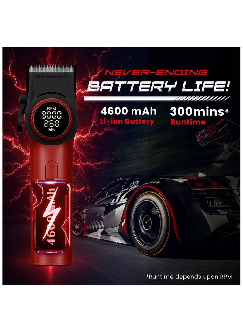 VGR Professional Hair Clipper V-001, LED Display & Light, 5-Level Tapered Arm, 10 Combs & 4600mAh Battery Adapter - Image 4