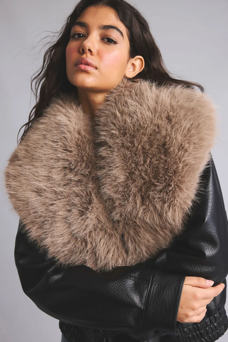 Defacto  Oversize Fit Faux Leather Faux Leather Jacket for Women | Best Price UAE
