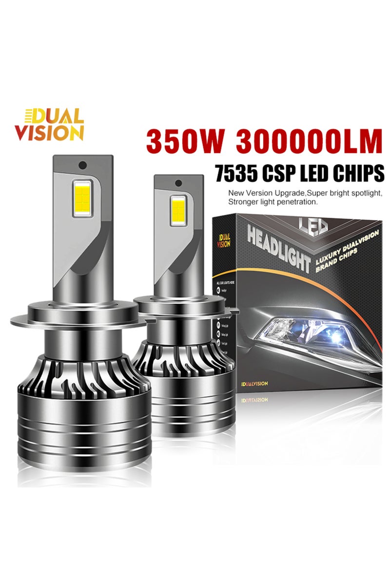 إيروريكس مصابيح سيارة Dualvision عدد 2، H7 H4 H1 9006 H11 9005، مصابيح أمامية LED فائقة السطوع، شعاع عالي ومنخفض، مصابيح ضباب... - Image 1