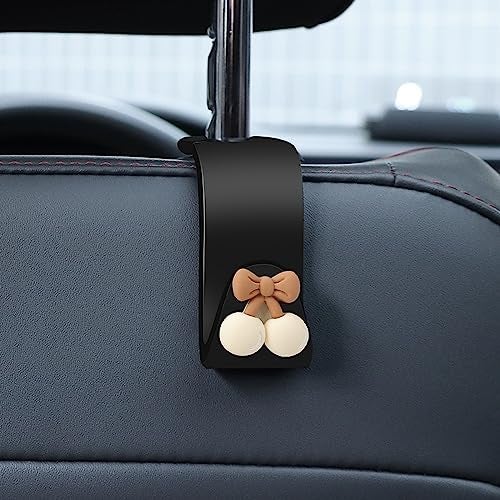 wolpin Car Backseat Headrest Hook (Pack of 2) ABS | Cherry & Bow Girl Design | Universal Hanger for Handbag Wallet Keys Grocery Bags | Durable Car Seat Organiser Space Saver Hook - Image 5