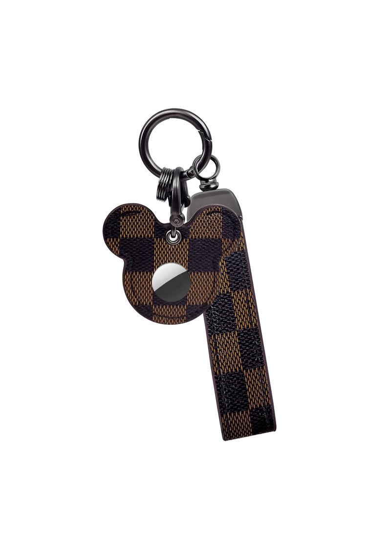 ILovhaprty Brown Cartoon Pattern Leather Car Keychain, Key Chains Accessories for Car Keys Kawaii Charms for Bag  - Image 1