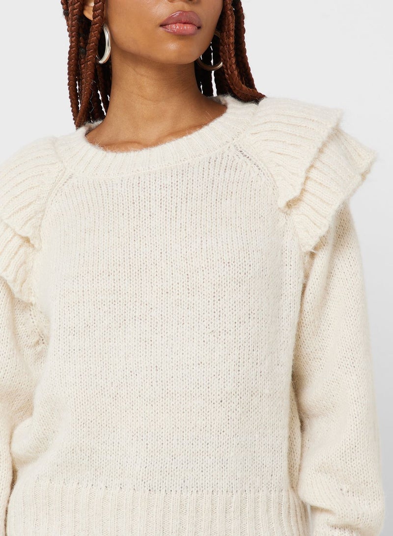 ONLY Ruffle Sleeve Knitted Sweater  - Image 3