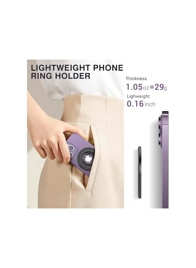 S-TOP Compatible with MagSafe Magnetic Phone Ring Holder, Double-Sided Magnetic Finger Grip Stand with Strong Hold, Suitable for Smartphones, Tablets and Car Mounts - Image 3