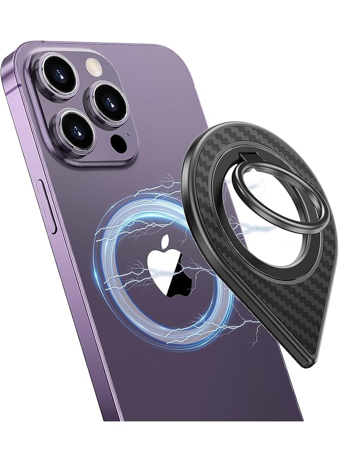 S-TOP Compatible with MagSafe Magnetic Phone Ring Holder, Double-Sided Magnetic Finger Grip Stand with Strong Hold, Suitable for Smartphones, Tablets and Car Mounts - Image 1
