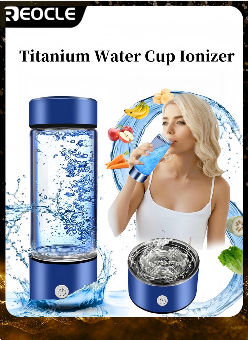 REOCLE Titanium Water Cup Ionizer Hydrogen Rich Generator Super Antioxidant USB Rechargeable Anion Health Cup Keep Body Hydrated Sports Fitness Cup - Image 1