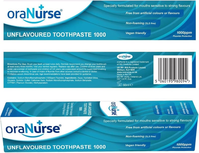 OraNurse Unflavoured Toothpaste 50ml 03 Years - Image 2