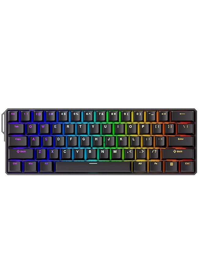 Akko MonsGeek FUN60 Ultra Mechanical Gaming Keyboard Magnetic Switch 60% Rapid Trigger Tri-mode Dual 8K TMR Custom Aluminum Keyboard Gamer PBT positive engraving Glare Magnetic Switch, Black