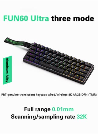 Akko MonsGeek FUN60 Ultra Mechanical Gaming Keyboard Magnetic Switch 60% Rapid Trigger Tri-mode Dual 8K TMR Custom Aluminum Keyboard Gamer PBT positive engraving Glare Magnetic Switch, Black - pzsku/Z3133A46B4436FAA171E7Z/45/1750232997/cd57af01-a83c-40c9-8a54-3814c8eb1e53