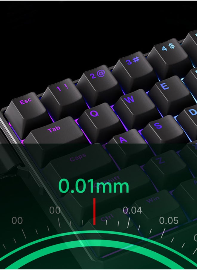 Akko MonsGeek FUN60 Ultra Mechanical Gaming Keyboard Magnetic Switch 60% Rapid Trigger Tri-mode Dual 8K TMR Custom Aluminum Keyboard Gamer PBT positive engraving Glare Magnetic Switch, Black