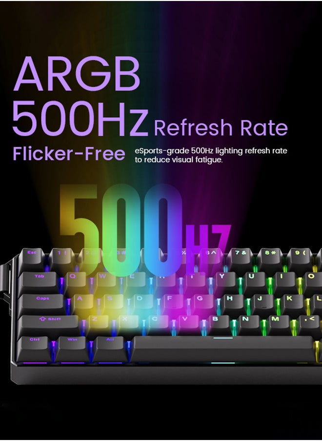 Akko MonsGeek FUN60 Ultra Mechanical Gaming Keyboard Magnetic Switch 60% Rapid Trigger Tri-mode Dual 8K TMR Custom Aluminum Keyboard Gamer PBT positive engraving Glare Magnetic Switch, Black