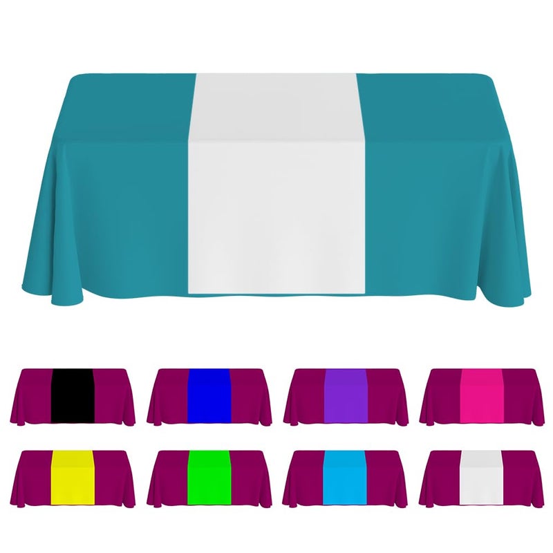 DYAGSIO Customized Table Runner Covers with Logo Text Design Your Own Personalized with Photo Customizable for Vendors Trade Show Birthday Wedding, White,1PC, 13"x72" - Image 1