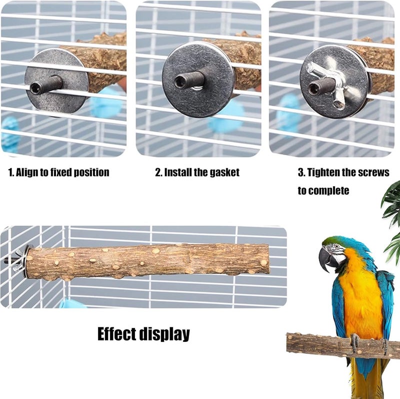 Allazone Set of 9 Natural Wood Bird Perches, Natural Perches Set for Birds, Bird Made of Natural Wood, Perches for Bird Cages, Bird Toy, Bird Parrot Swing Toy - Image 4