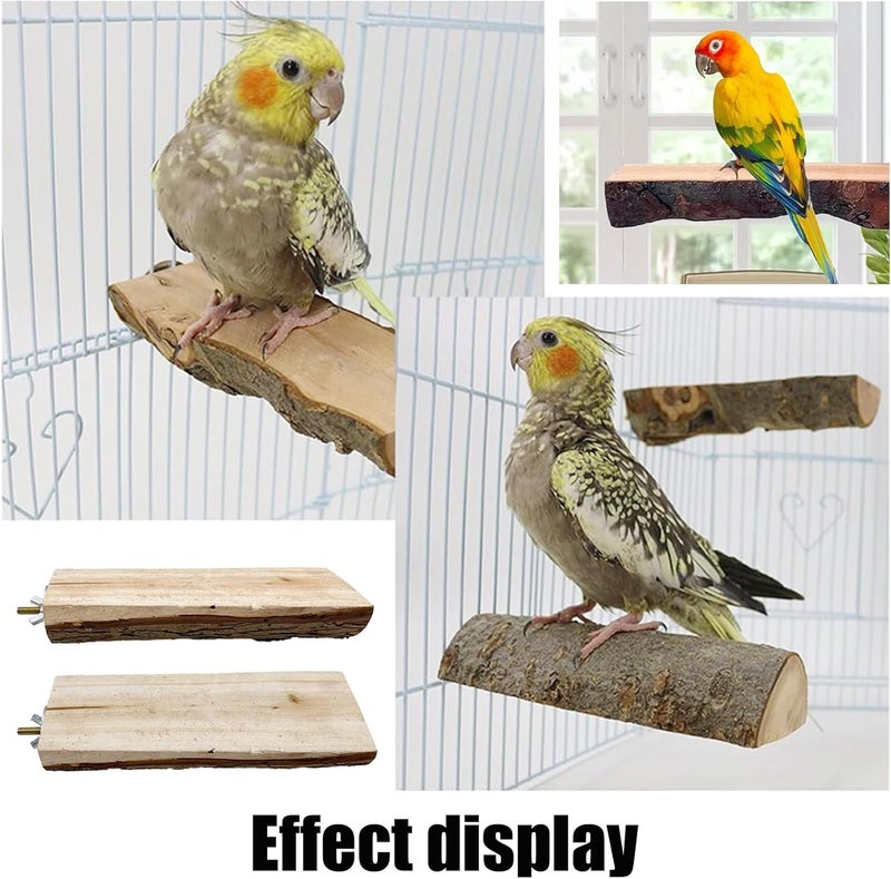 Allazone Set of 9 Natural Wood Bird Perches, Natural Perches Set for Birds, Bird Made of Natural Wood, Perches for Bird Cages, Bird Toy, Bird Parrot Swing Toy - Image 3
