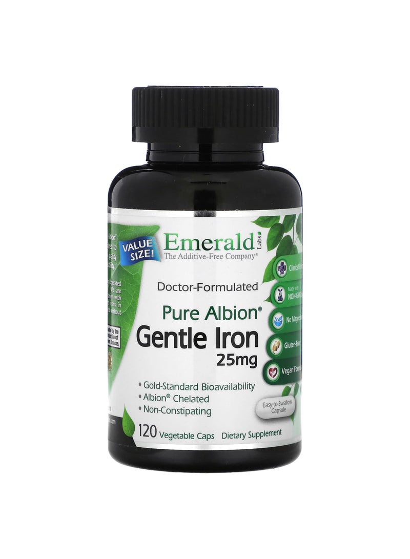 Emerald Laboratories Pure Albion, Gentle Iron, 25 mg, 120 Vegetable Caps
