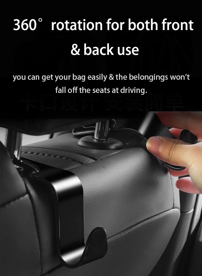 Car Seat Headrest Hooks 4 Pcs Hook Storage Organizer Universal Handbag Wallet Cover Fits Universal Vehicle Car Black S Type - Image 5