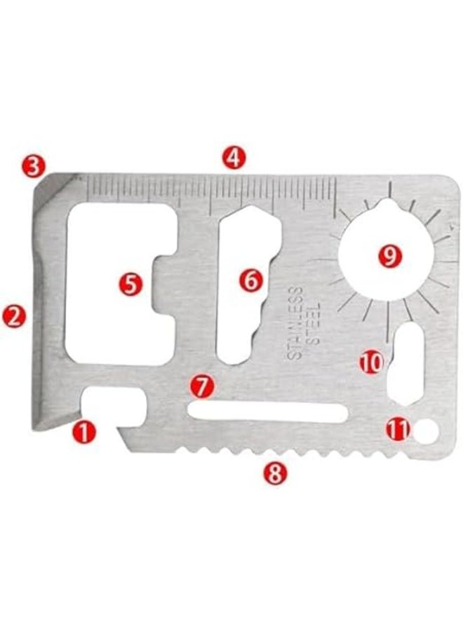 MySouqEg 11 in 1 Stainless Steel Credit Card Pocket versatile Tool -silver - Image 3