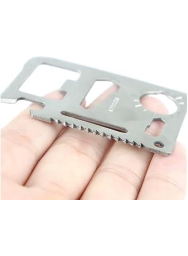 MySouqEg 11 in 1 Stainless Steel Credit Card Pocket versatile Tool -silver - Image 4