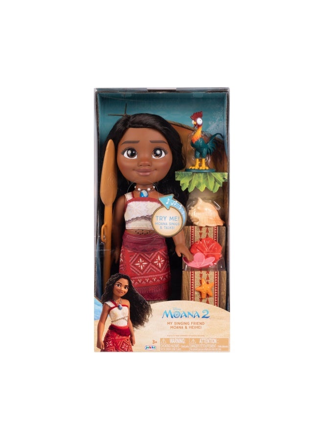 Disney Princess Disney Moana 2: My Singing Friend Moana Doll, HeiHei Figure & Accessories - Image 1