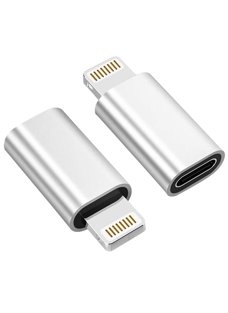 Generic - (Pack of 2) USB C Female to Lightning Male Adapter, Support Charging, and Data Sync, USB C Adapter, Compatible with iPhone, 14 Pro/ 12 Pro/ 11 Pro/ XsMax/ 8 Plus/ 7, iPad/ iPad Pro (OTG Not Supported) - Image 1