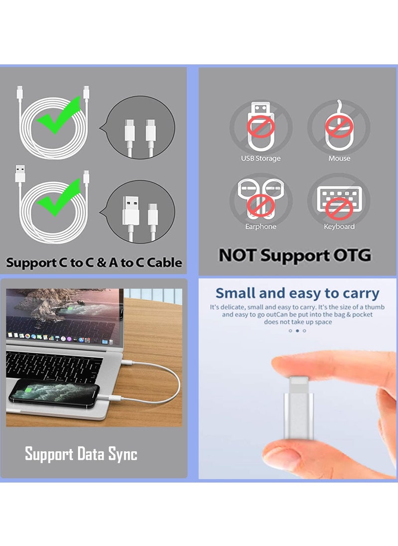 Generic - (Pack of 2) USB C Female to Lightning Male Adapter, Support Charging, and Data Sync, USB C Adapter, Compatible with iPhone, 14 Pro/ 12 Pro/ 11 Pro/ XsMax/ 8 Plus/ 7, iPad/ iPad Pro (OTG Not Supported) - Image 1