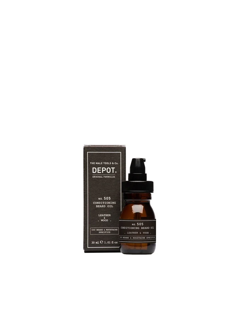 Depot Depot No. 505 Conditioning Beard Oil 30ml | Leather & Wood