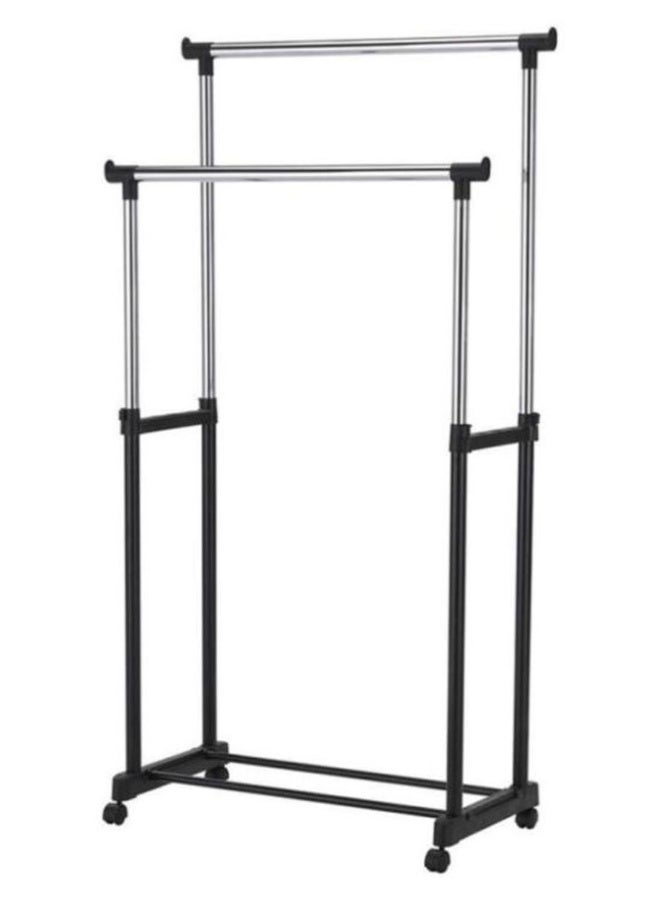 DOUBLE POLE Stainless Steel Garment Organizer Silver/Black - Image 1