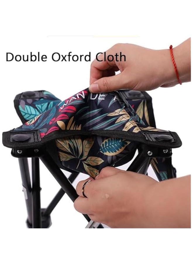 HOOKOR - Folding Camping Stool with Carry Bag,Outdoor Portable Chair Mini Foldable Stool Fishing Stool,for Hiking Gardening Walking Backpacking Travelling and Beach (Leaf) - Image 1