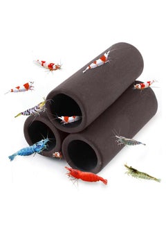 SunGrow Betta & Shrimp Ceramic Shelters, 2.8 X 1.8 X 0.6 Inches, Small Reptile & Lizard Hiding Cave Connected Tubes, Aquarium Decor  - Image 1