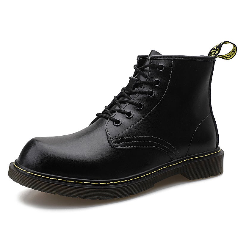 1465 Boys Six-Hole Martins Boots Cowhide Korean Style Street All-Match Trendy Boots Non-Slip Platform Knight Boots Mature Style - Image 1