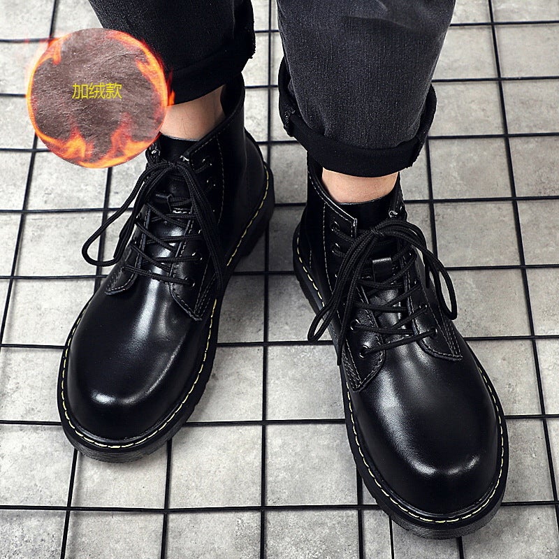 1465 Boys Six-Hole Martins Boots Cowhide Korean Style Street All-Match Trendy Boots Non-Slip Platform Knight Boots Mature Style - Image 5