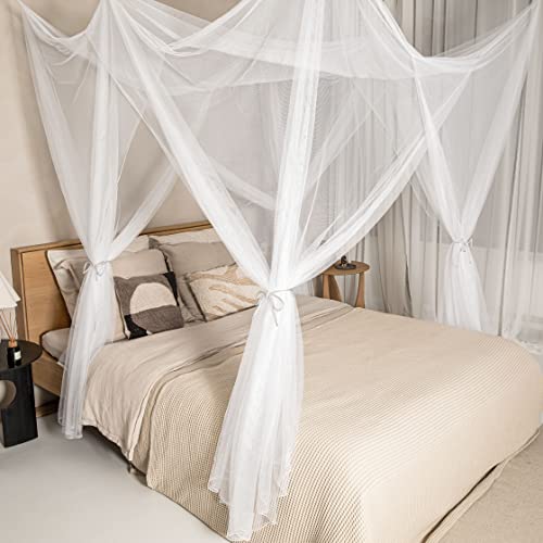 Universal Backpackers Mosquito Net for Single to King-Sized Beds – 4 Side Openings & 6 Hanging Loops – Decorative Rectangular Shape for Home & Travel – Bed Canopy Hanging Kit & Carrying Bag Included - Image 2
