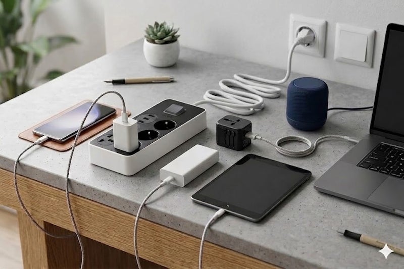 Utopia Smart power strip with 5 outlets and 3 USB charging ports (2.4A) - Durable 2-meter cord, handles up to 2500W, fire-resistant housing, and smart device protection - Model U-160 - Image 5